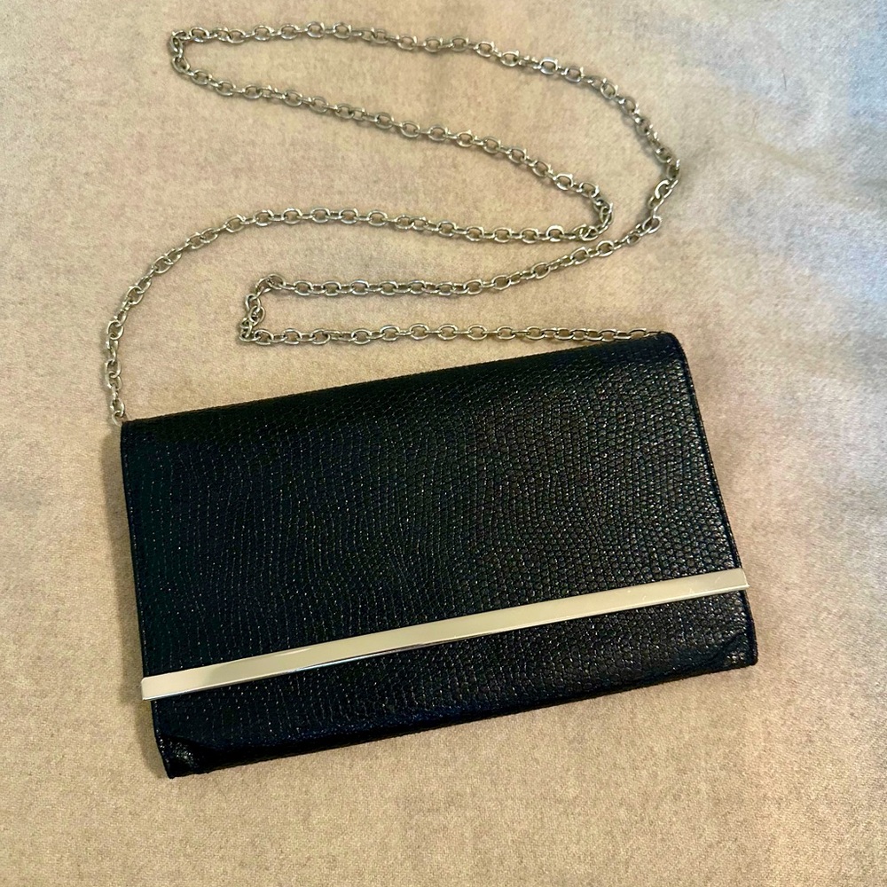 Glint convertible clutch with crossbody chain